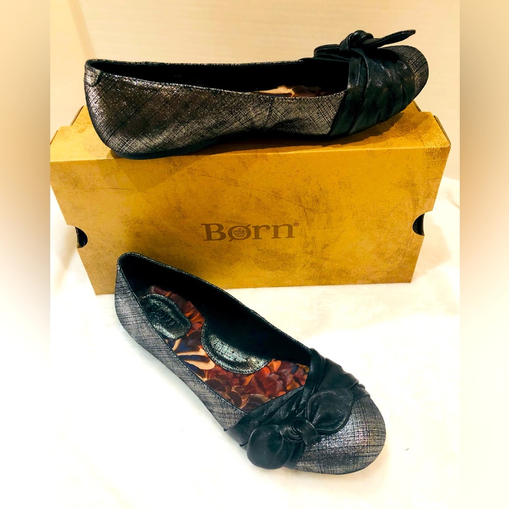 BORN METALLIC SLIP-ON FLAT SHOE